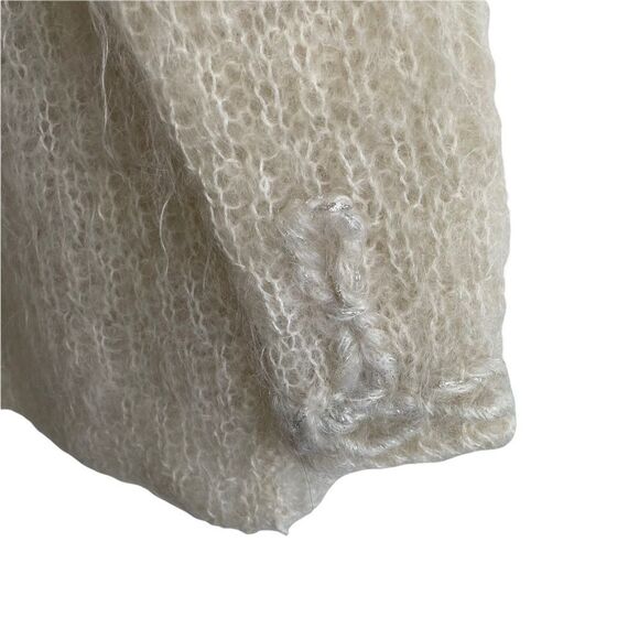 NUNO ANDREA Vintage Mohair Open Front Knit Cardigan Sweater Cream L - Picture 7 of 14
